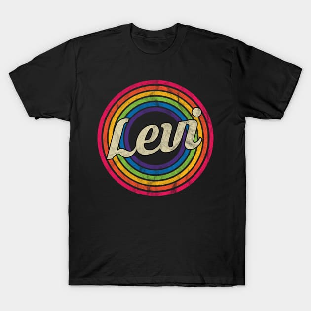 Levi - Retro Rainbow Faded-Style T-Shirt by MaydenArt